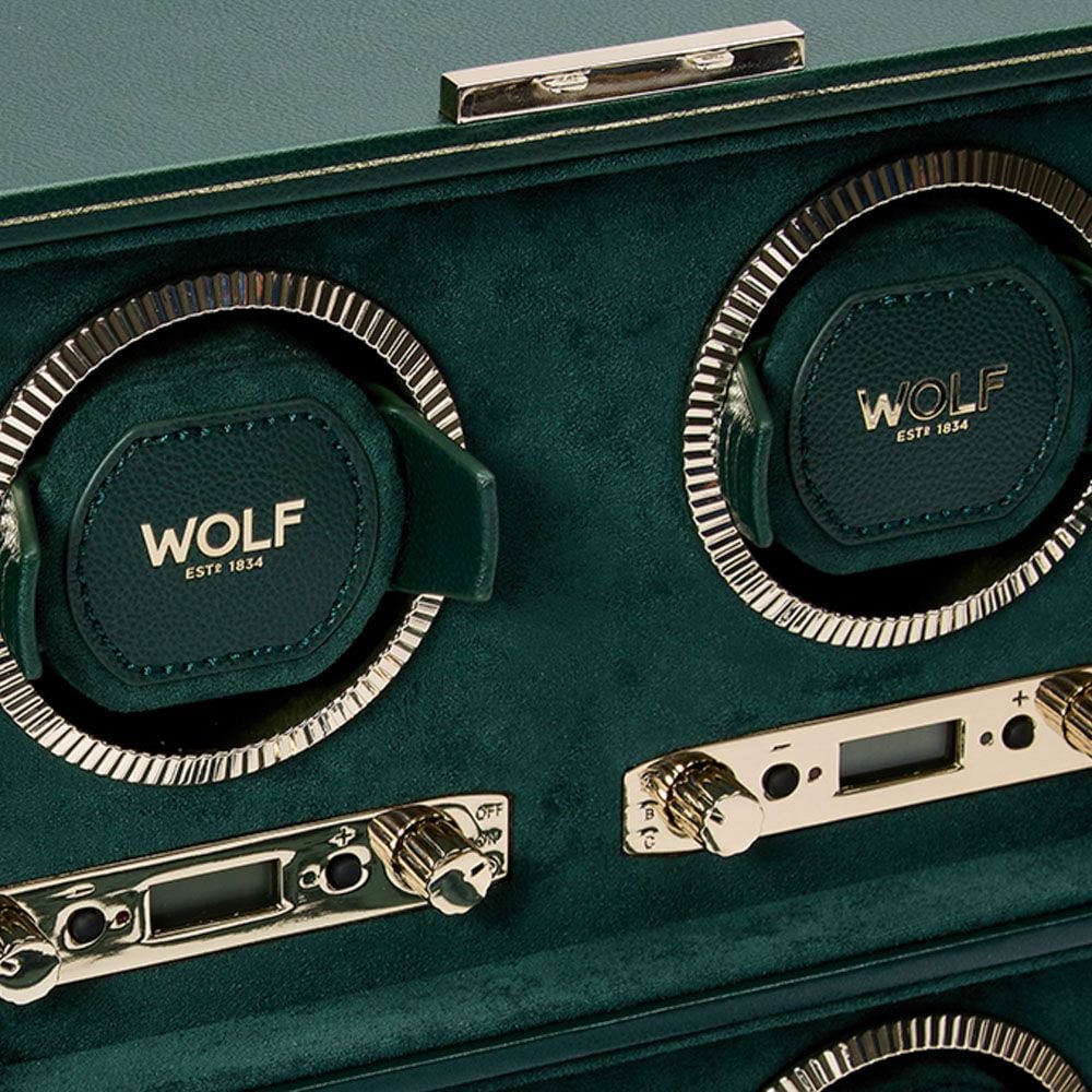 British Racing Green 4 Piece Watch Winder