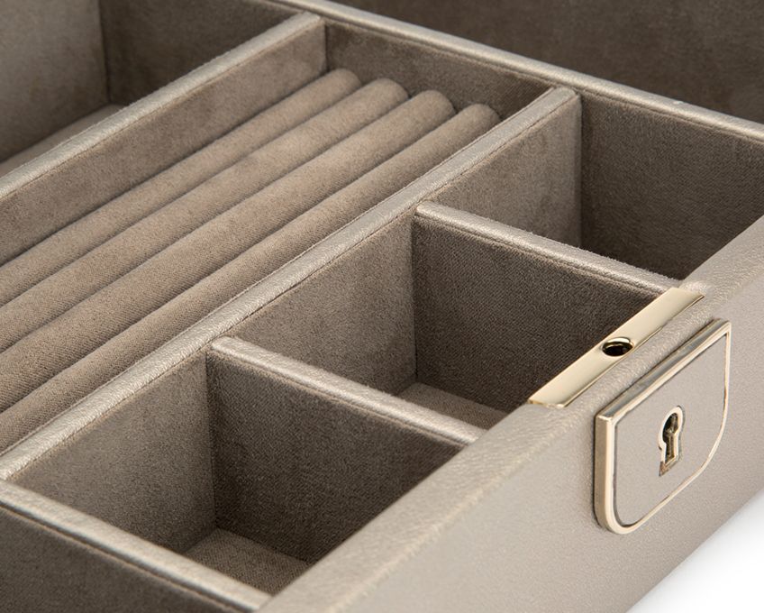 Wolf Palermo Medium Jewellery Box Pewter