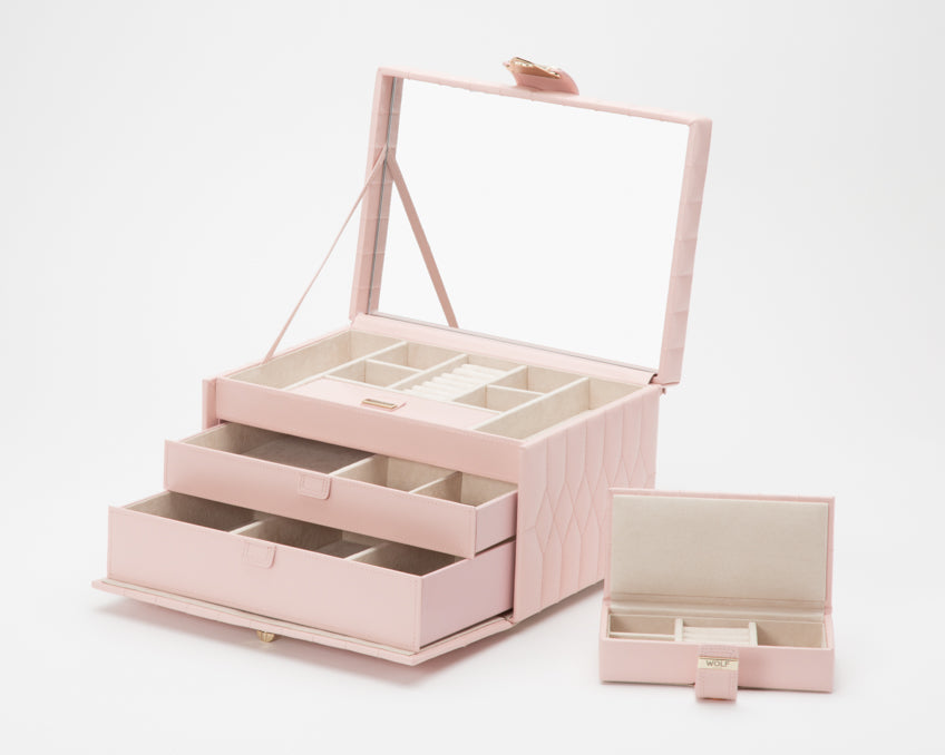 Caroline Medium Jewellery Case Rose Quartz