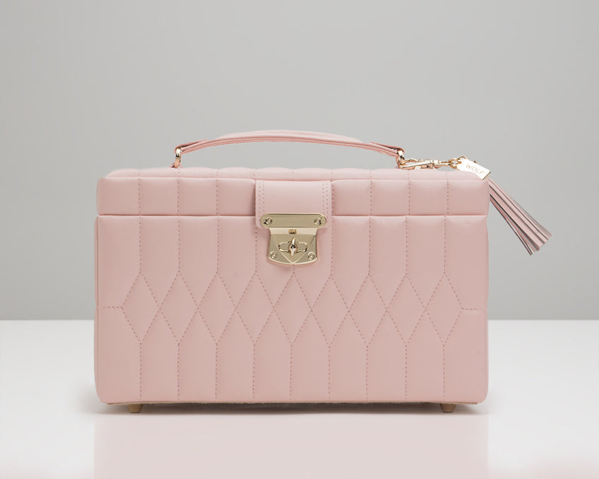 Caroline Medium Jewellery Case Rose Quartz