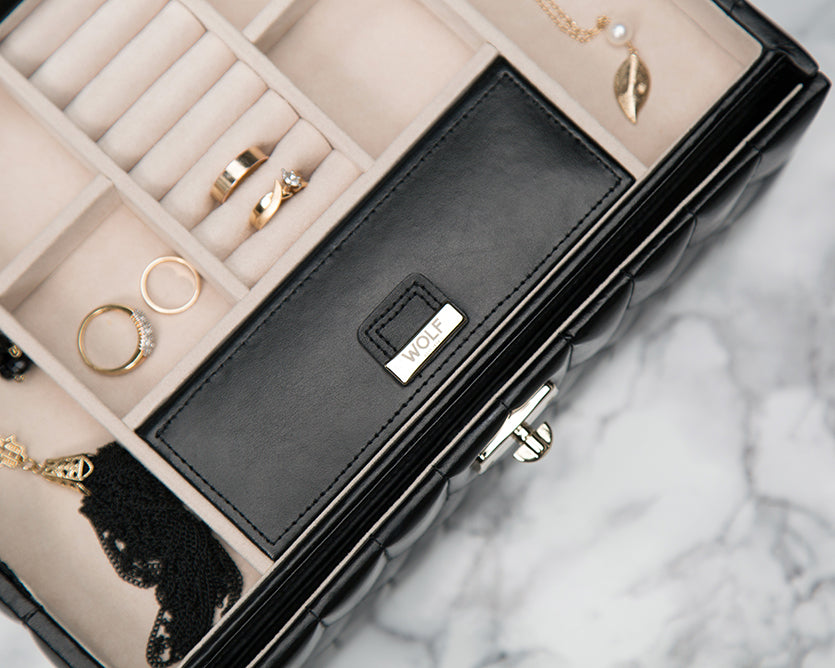 Caroline Medium Jewellery Case Black