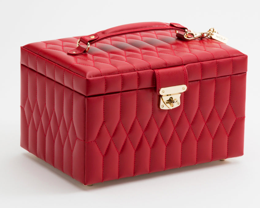 Caroline Medium Jewellery Case Red