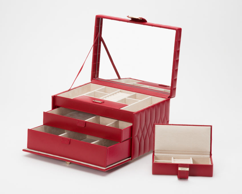 Caroline Medium Jewellery Case Red