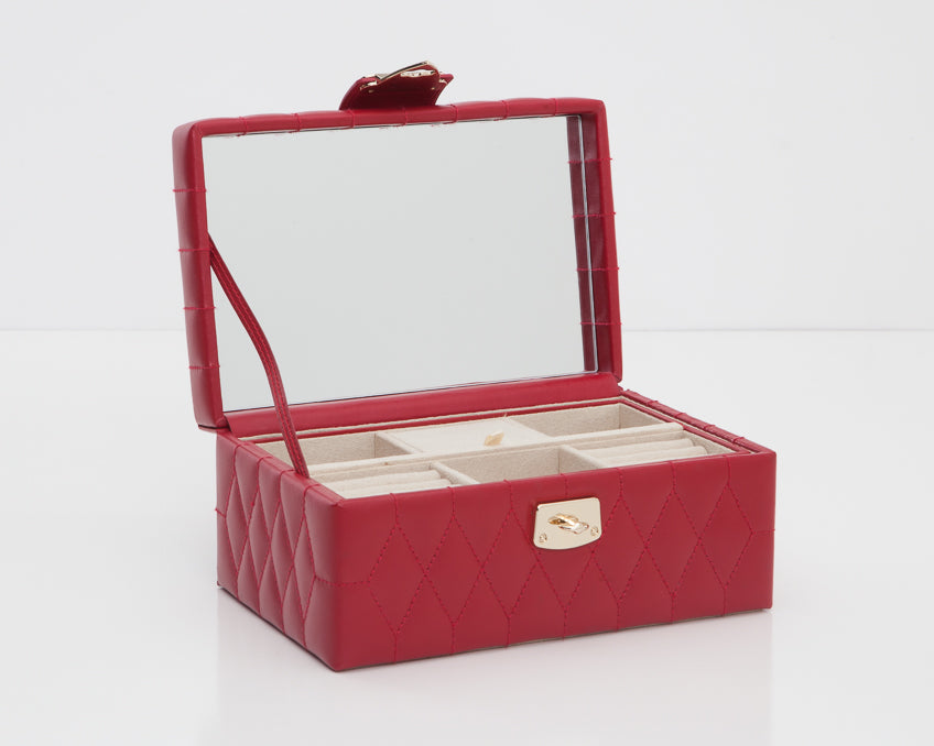 Caroline Small Jewellery Case Red