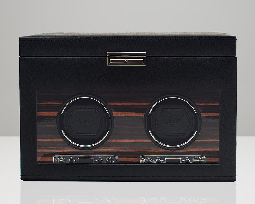 WOLF Watch Winders Roadster Double Watch Winder With Storage