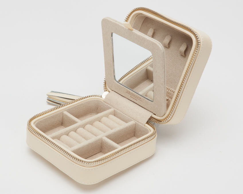 Caroline Zip Travel Case Ivory