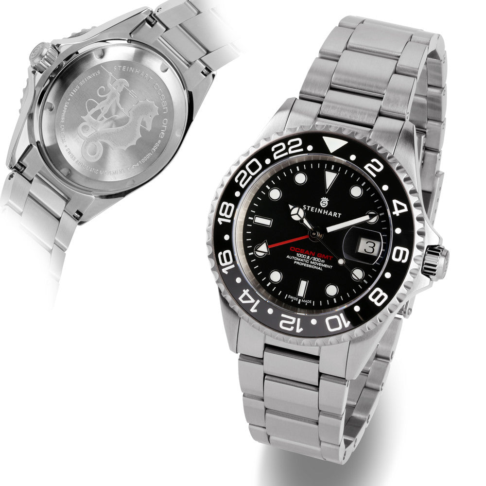 Steinhart Diver Watch GMT OCEAN One BLACK Ceramic Pura