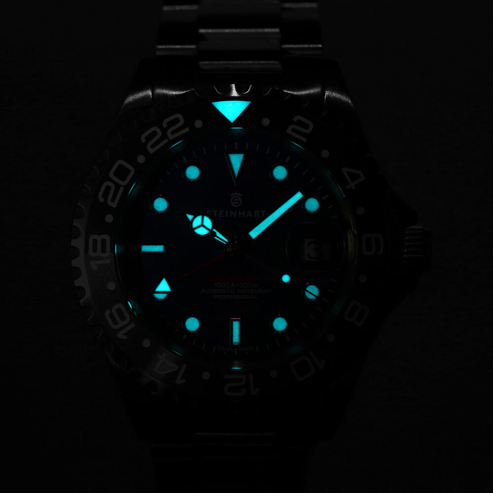 Ocean One GMT blue-grey Ceramic Diver Watch