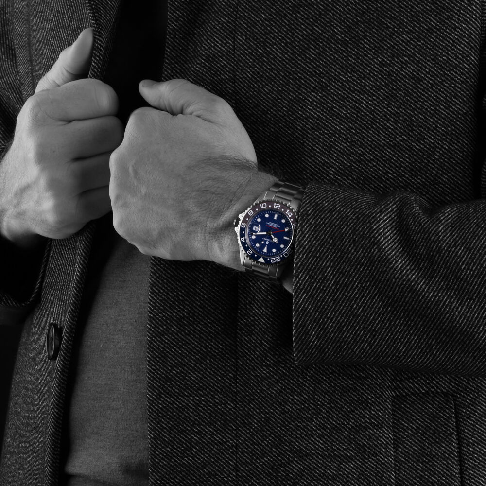 Ocean One GMT blue-grey Ceramic Diver Watch