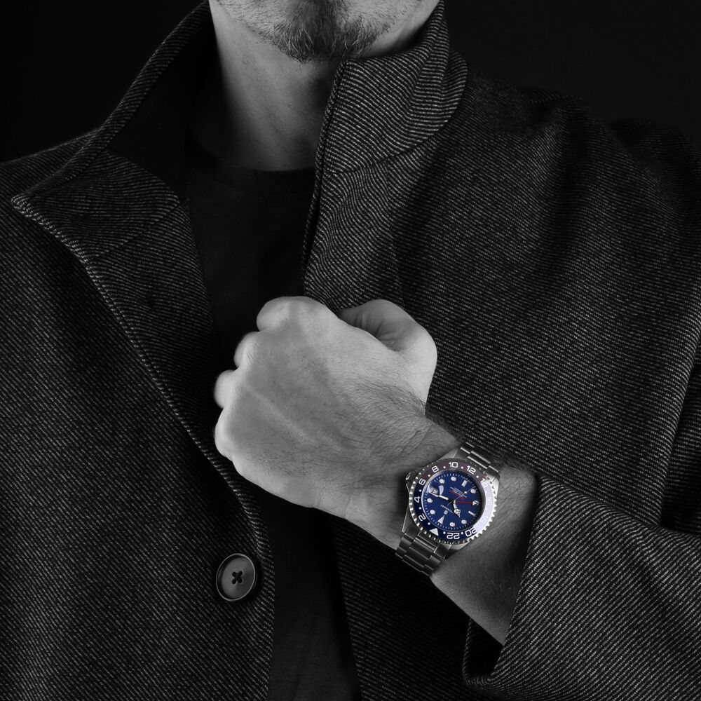 Ocean One GMT blue-grey Ceramic Diver Watch