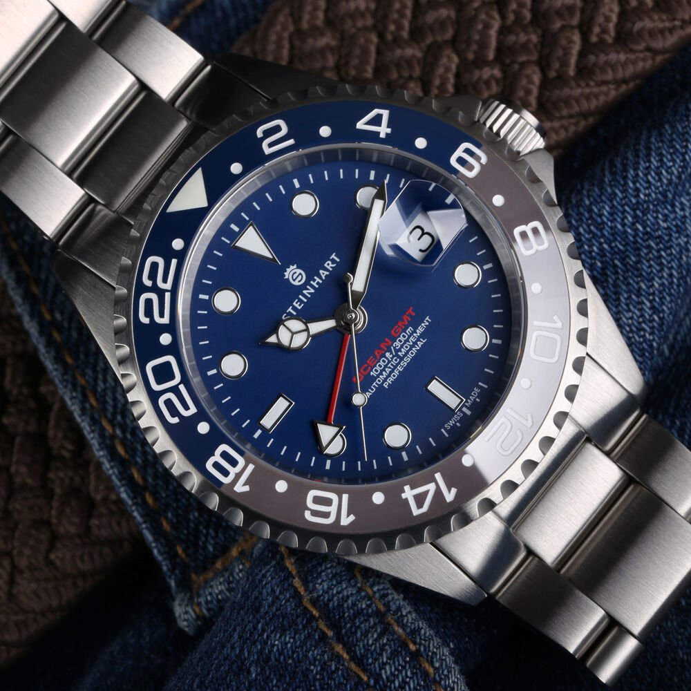 Ocean One GMT blue-grey Ceramic Diver Watch