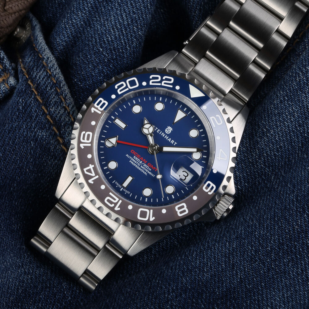 Ocean One GMT blue-grey Ceramic Diver Watch
