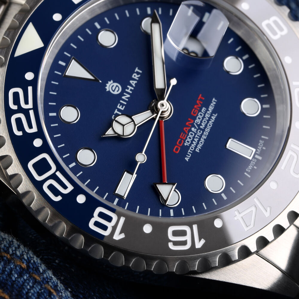 Ocean One GMT blue-grey Ceramic Diver Watch