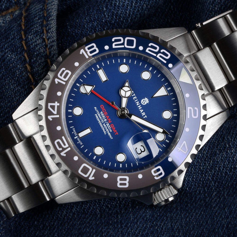 Ocean One GMT blue-grey Ceramic Diver Watch