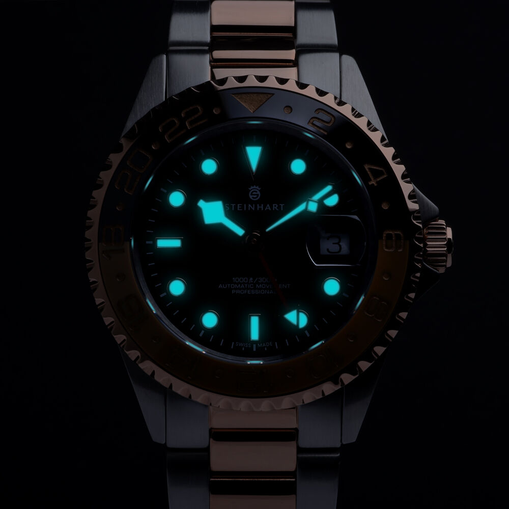 Ocean One GMT two-tone BLACK/KHAKI Diver Watch