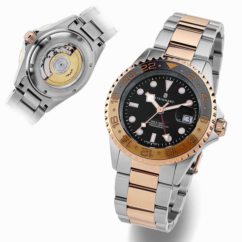 Ocean One GMT two-tone BLACK/KHAKI Diver Watch