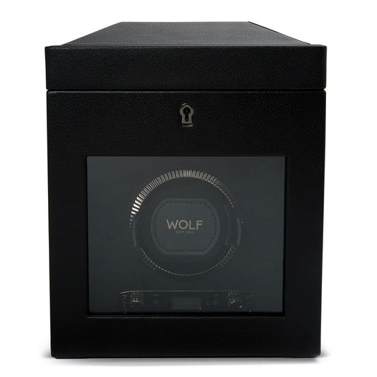 British Racing Black Single Watch Winder with Storage