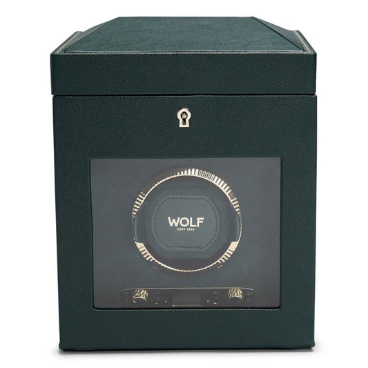 British Racing Green Single Watch Winder with Storage