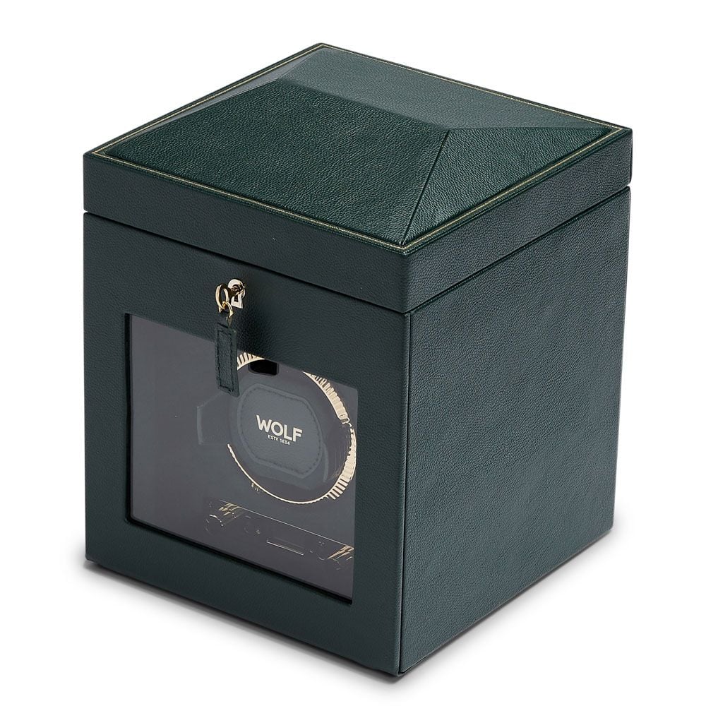 British Racing Green Single Watch Winder with Storage