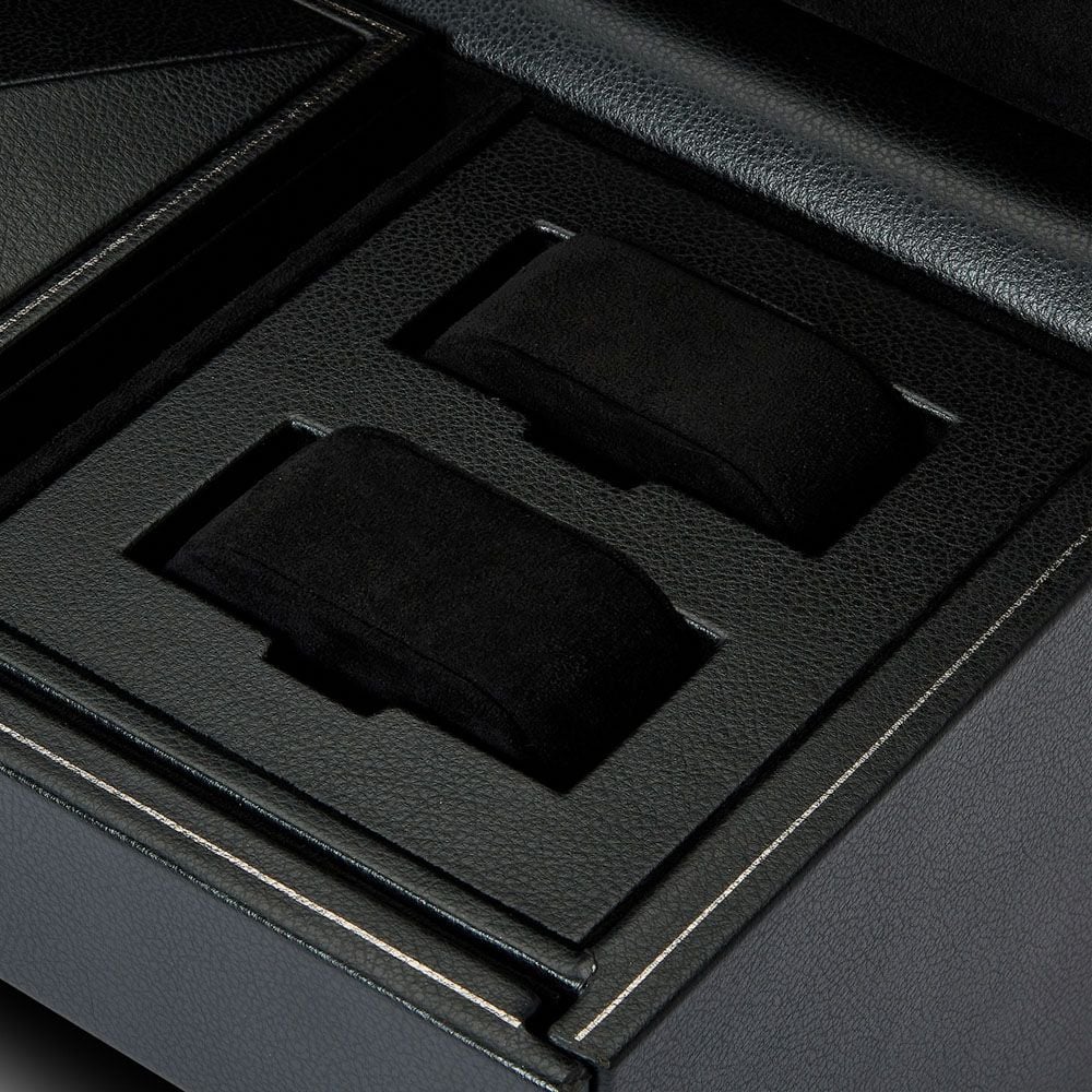 British Racing Black Triple Watch Winder with Storage