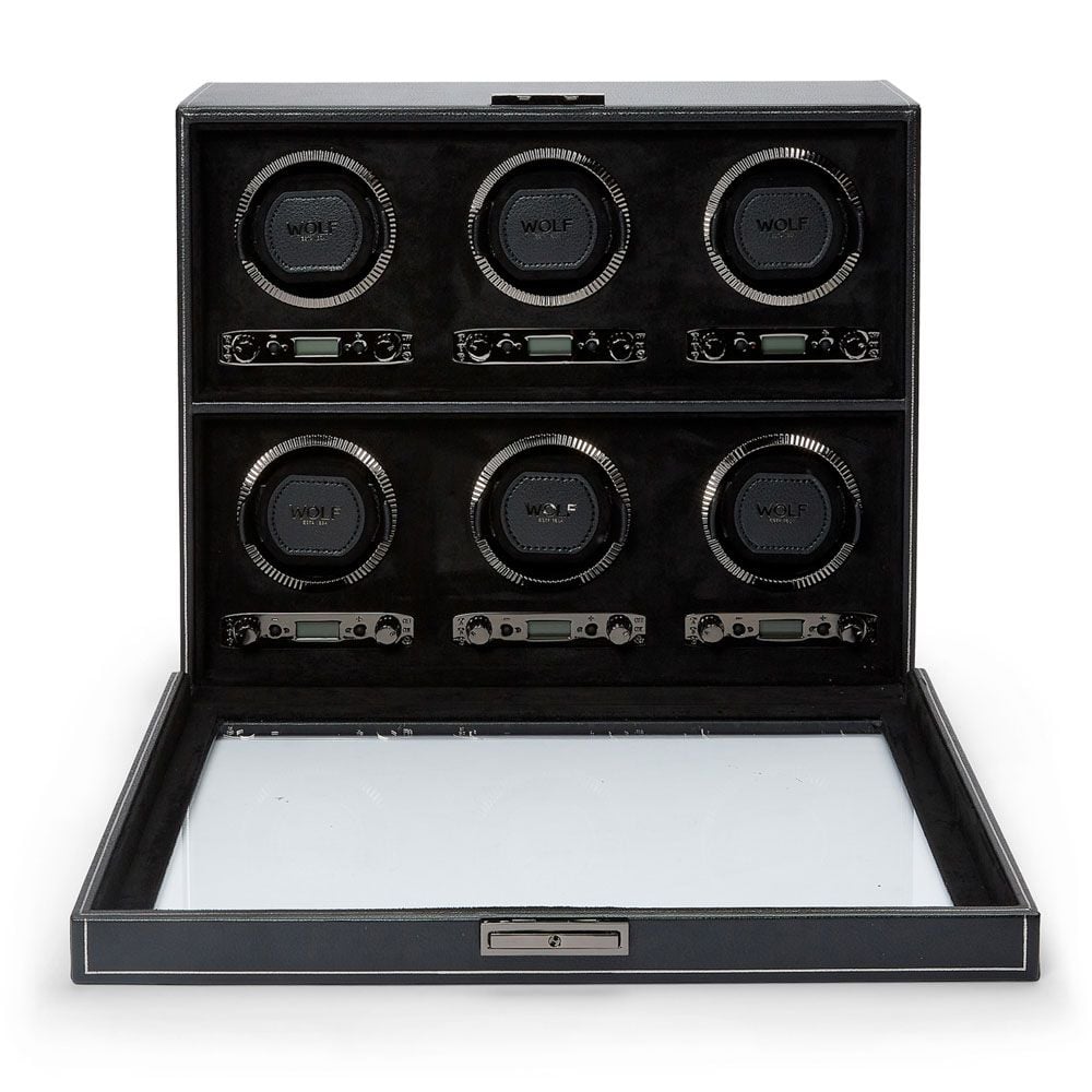 British Racing Black 6 Piece Watch Winder