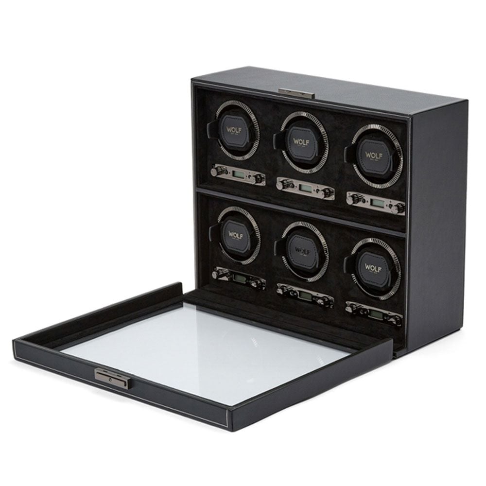 British Racing Black 6 Piece Watch Winder