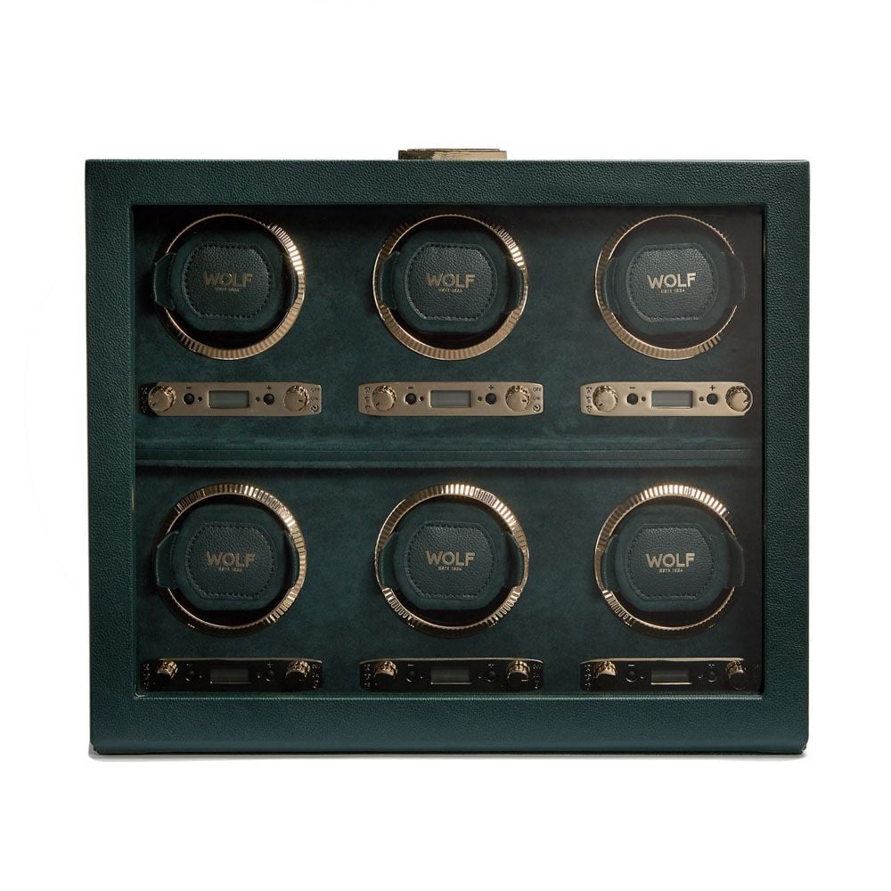 British Racing Green 6 Piece Watch Winder