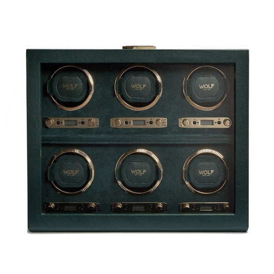 British Racing Green 6 Piece Watch Winder