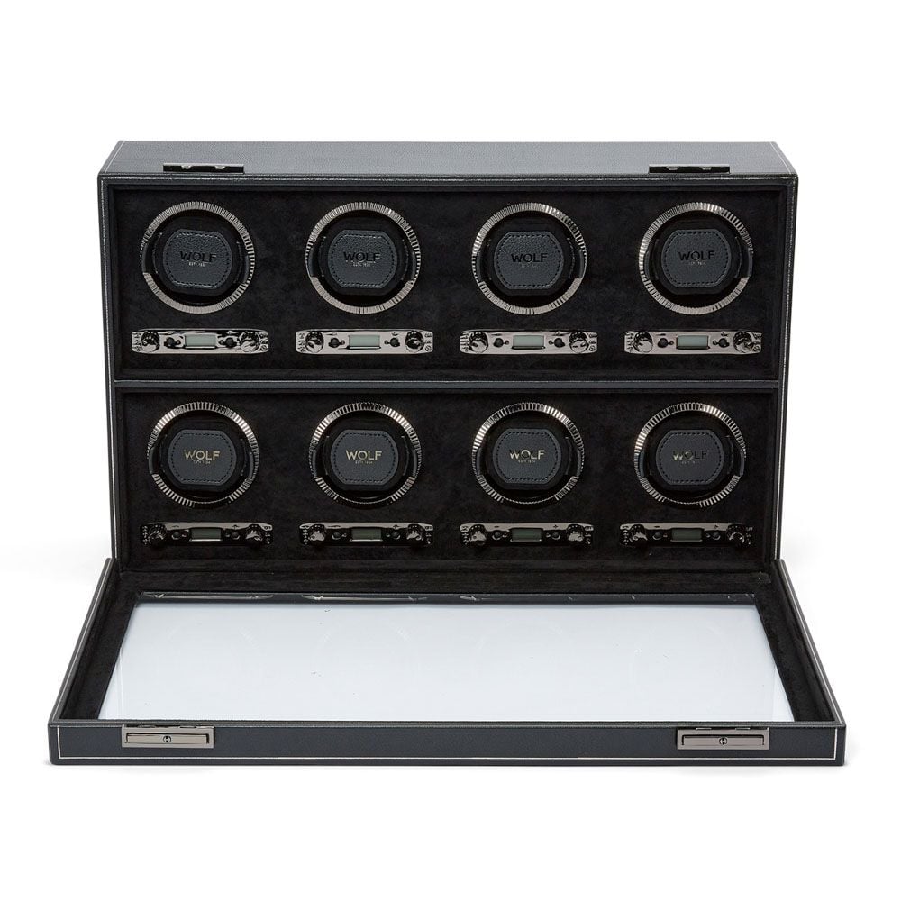 British Racing Black 8 Piece Watch Winder