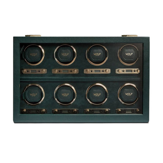 British Racing Green 8 Piece Watch Winder