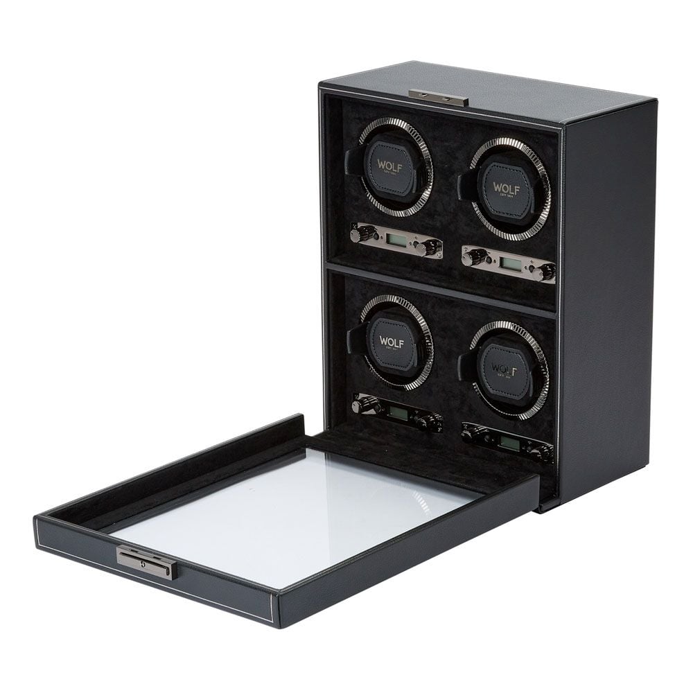 British Racing Black 4 Piece Watch Winder