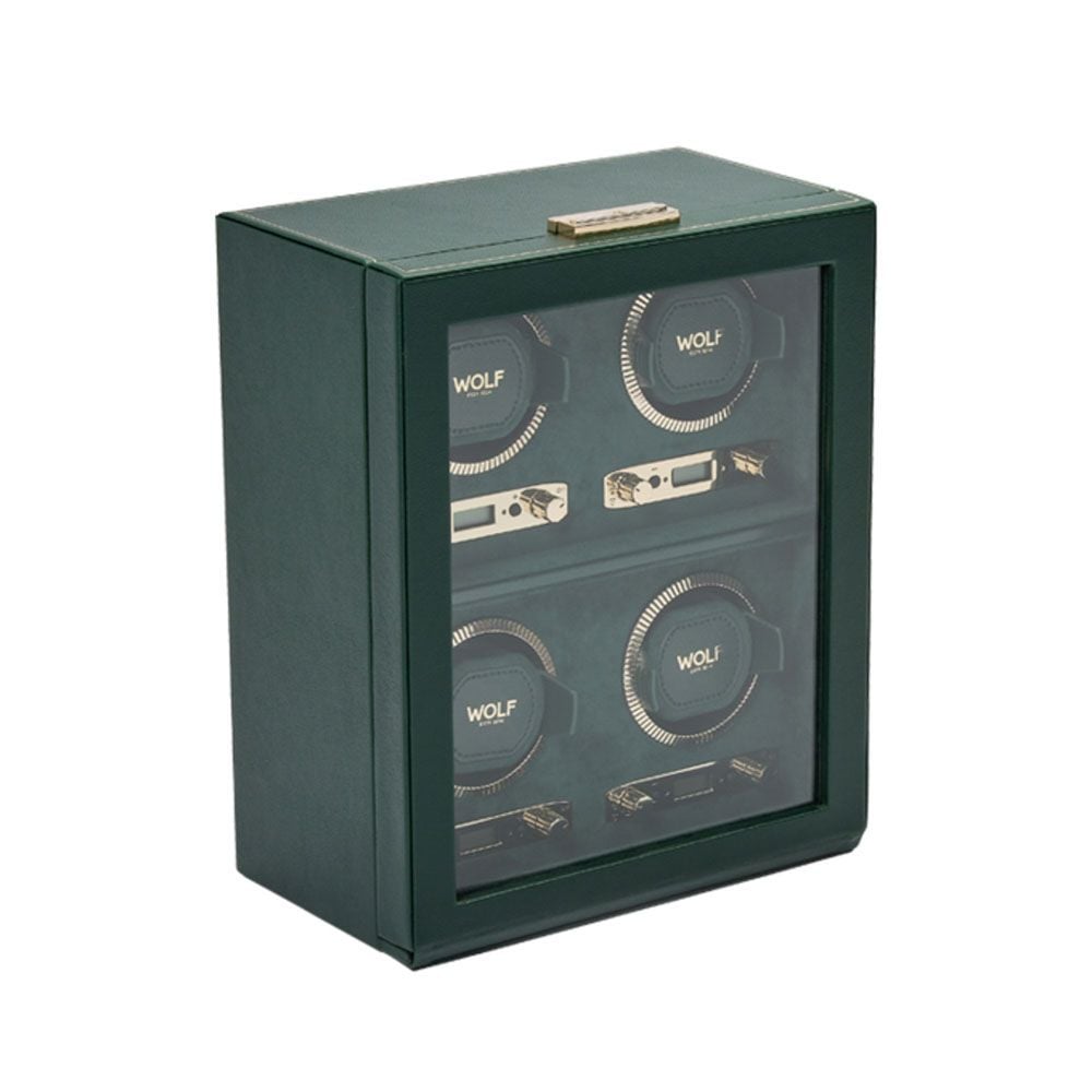 British Racing Green 4 Piece Watch Winder