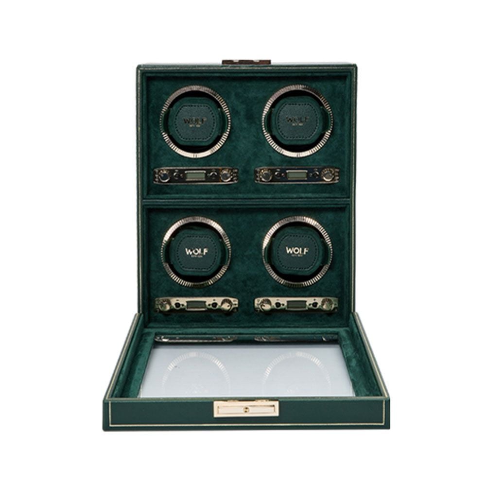 British Racing Green 4 Piece Watch Winder