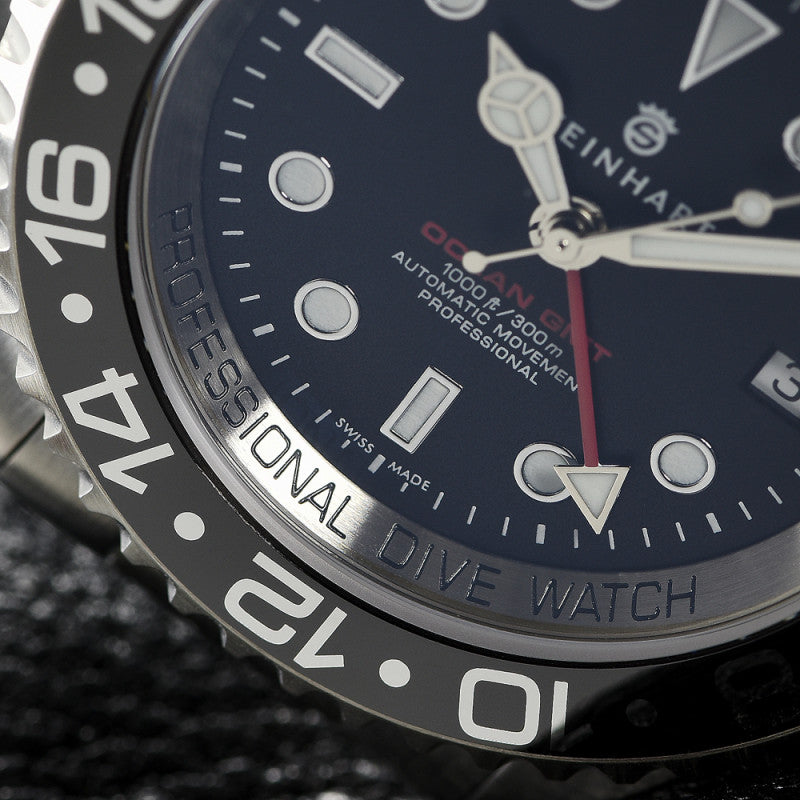 Steinhart Diver Watch Ocean 44 GMT BLACK Ceramic Pura Luxury