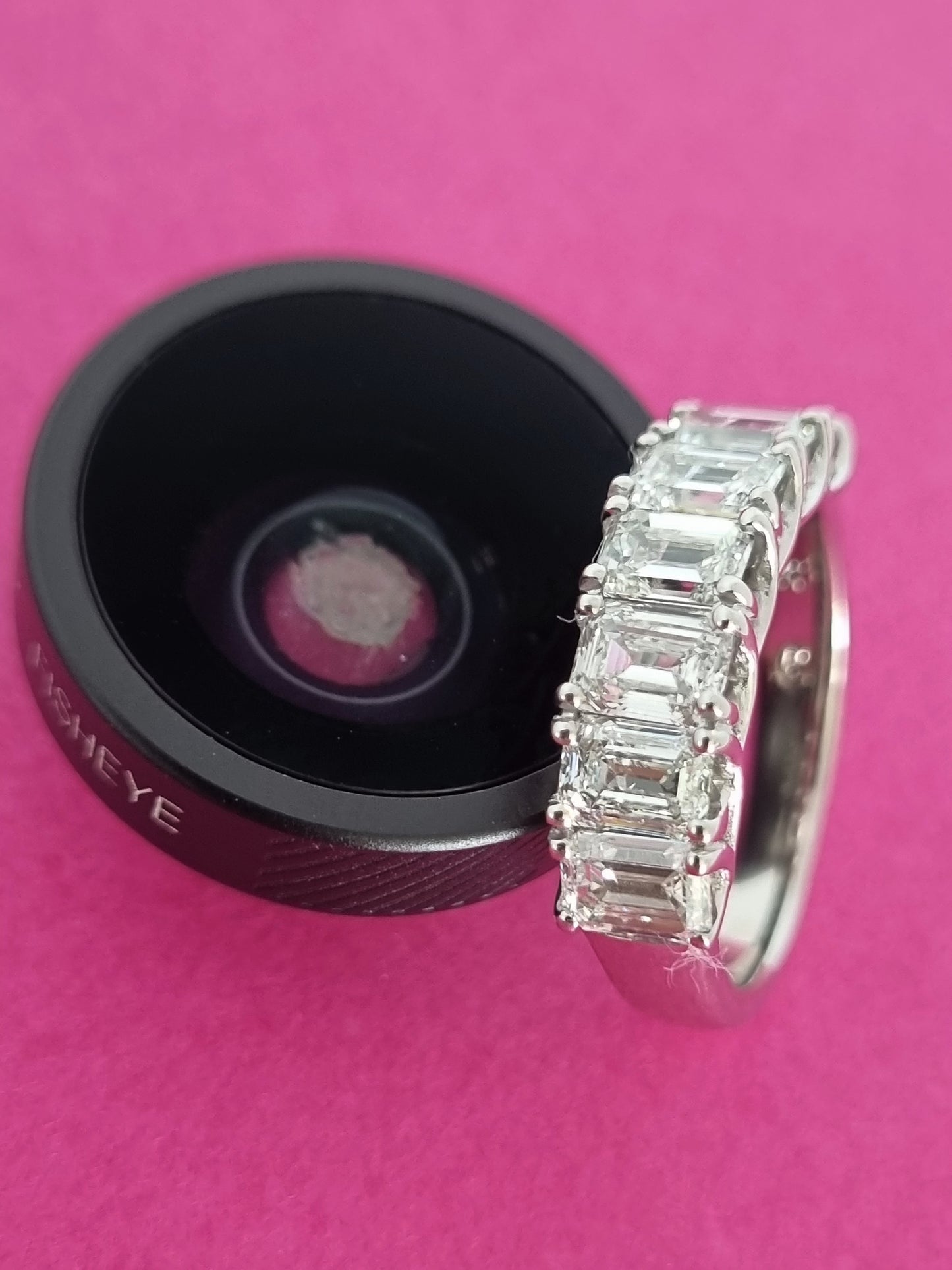Lab Grown Diamond Emerald Half Eternity ring in White Gold