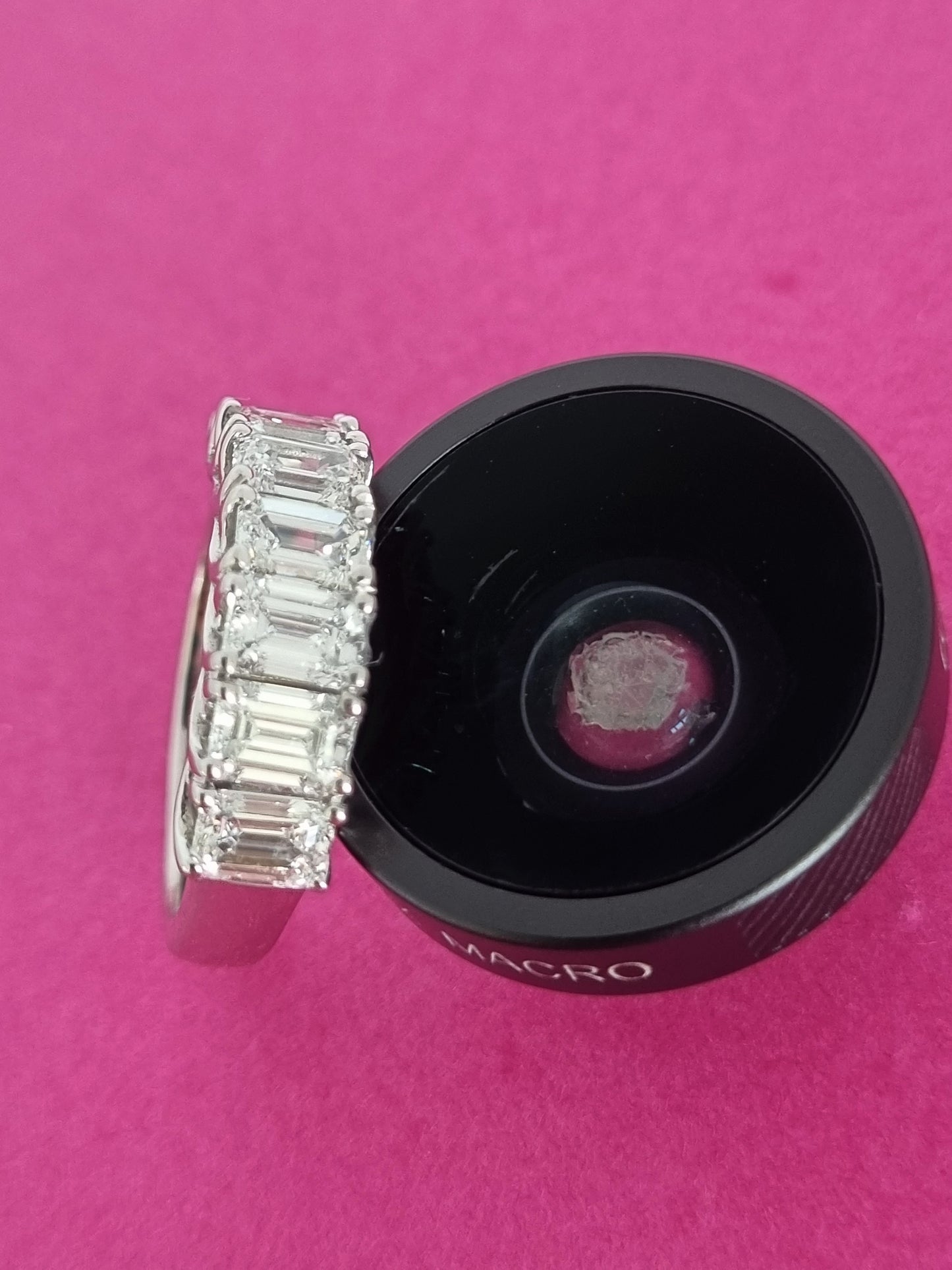 Lab Grown Diamond Emerald Half Eternity ring in White Gold