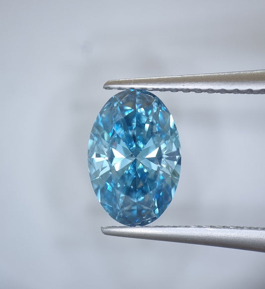 Fancy Vivid Blue Oval 1.58 Carat