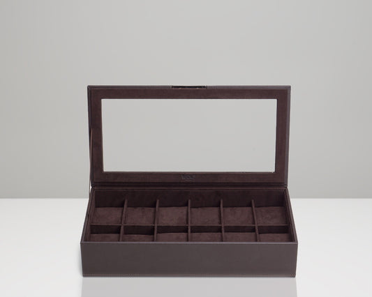 Wolf 12 Piece Watch Tray with Lid Brown
