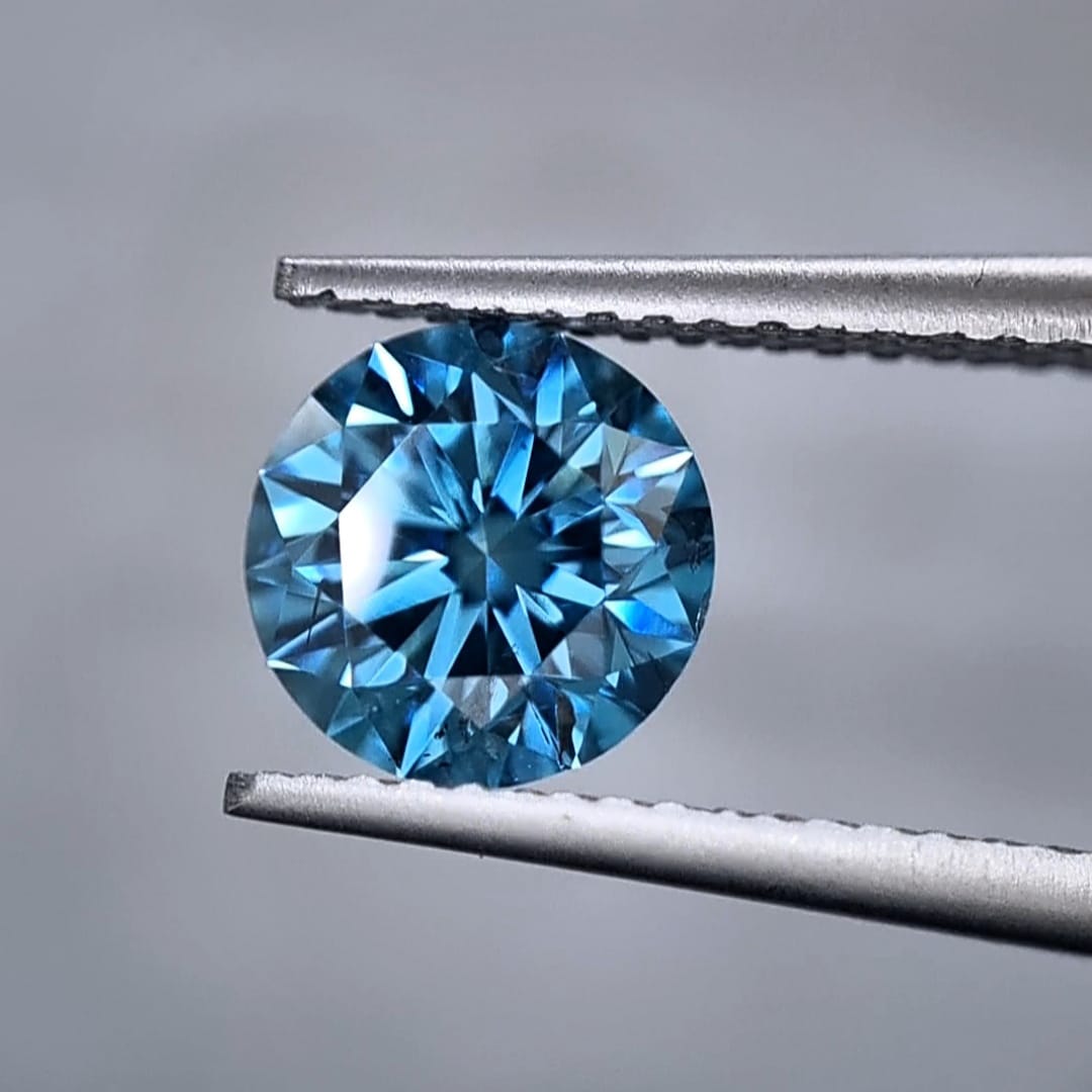 Fancy Intense Blue Round Brilliant Cut lab grown Diamond 1.51 Carat